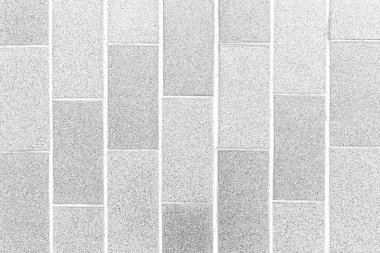 Granit döşeme beyaz terrazzo. Binanın dışında ve arka planda dikişler yok.