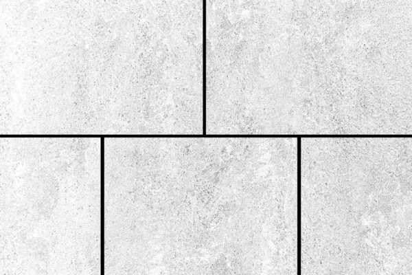 建物のパターンとシームレスな背景の外の白いセメントタイルの床 — ストック写真