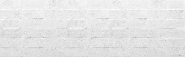 Panorama Biały Blok Cementu Tekstury Ogrodzenia Płynne Tło — Zdjęcie stockowe