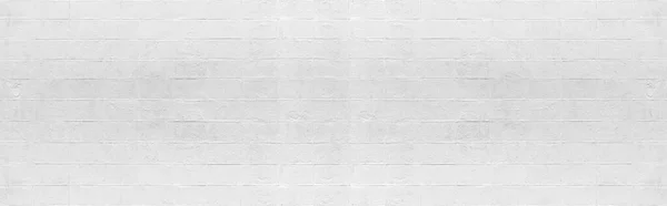 Panorama White Cement Block Fence Texture Seamless Background — Stock Photo, Image