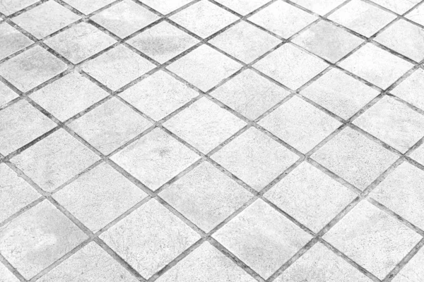 Perspektivischer Blick Monotone Graue Ziegelsteinpflastersteine Auf Dem Boden Für Die — Stockfoto
