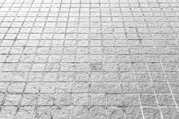 Perspective View Monotone Gray Brick Stone Pavement Ground Street Road — Stock Photo, Image