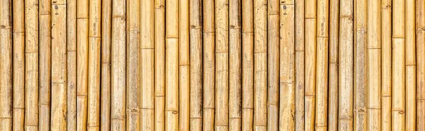 Panorama Bruna Gamla Bambu Staket Struktur Och Bakgrund Sömlös — Stockfoto