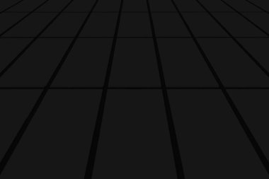 Perspektif Manzaralı Monoton Siyah Tuğla Taş Köşkü Sokak Yolu Zemininde