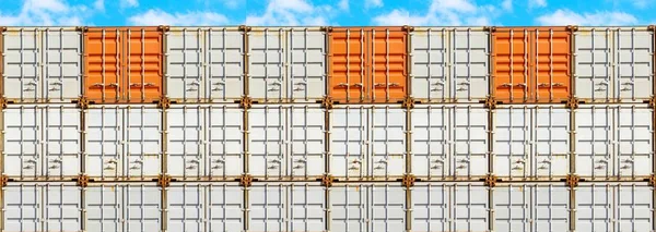 Panorama Färgglada Stack Container Sjöfarten Varvet — Stockfoto