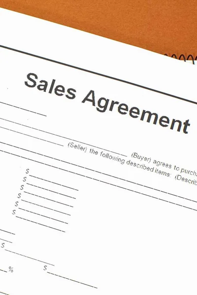 Zbliżenie Dokumentu Umowy Sprzedaży Wykorzystania Koncepcji Biznesowej — Zdjęcie stockowe