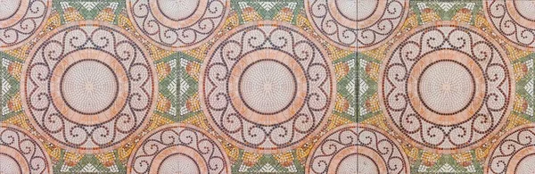 Panorama Dari Vintage Tekstur Pola Keramik Antik Dan Latar Belakang — Stok Foto