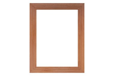 Kahverengi ahşap çerçeve beyaz bir arkaplanda izole