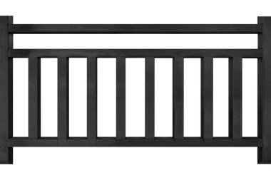 Beyaz arka planda siyah demir çit var.