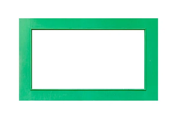 Quadro Imagem Madeira Verde Isolado Fundo Branco — Fotografia de Stock