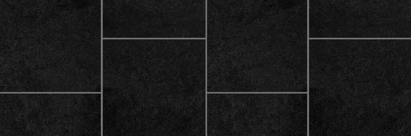 Panorama Van Gepolijste Granieten Vloertegels Zwarte Textuur Achtergrond Naadloos — Stockfoto