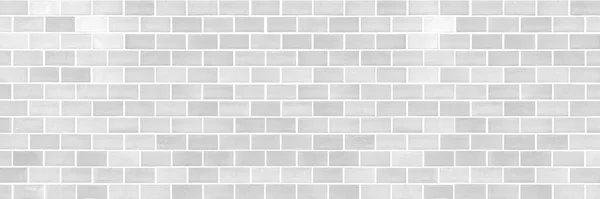 Panorama Van Moderne Witte Bakstenen Muur Textuur Voor Achtergrond — Stockfoto