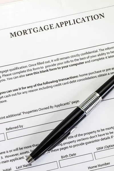 Mortgage Application Form Document Closeup Use Business Concept — Stock Photo, Image