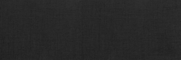 Panorama Lino Nero Texture Sfondo Senza Cuciture Tessuto Blu Texture — Foto Stock