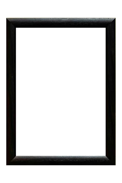 Black Wooden Picture Frame Isolated White Background — Stock Photo, Image