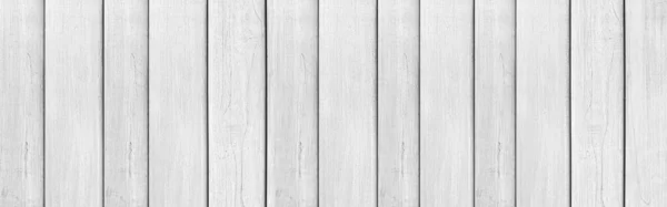 Panorama Der Alten Weißen Vintage Holz Wandmuster Und Nahtlosen Hintergrund — Stockfoto