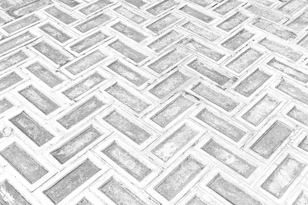 Perspective View Monotone White Brick Stone Pavement Ground Street Road — Stock Photo, Image