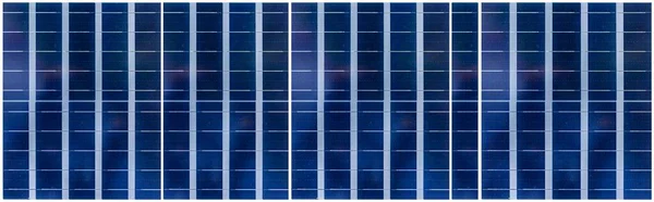Panorama Close Blue Solar Cell Metal Plate Pattern Background Seamless — Stock Photo, Image