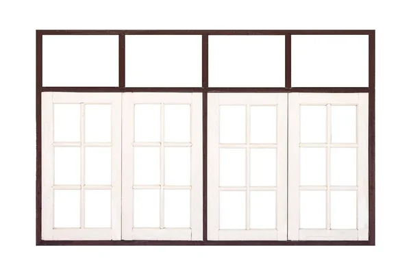 Beyaz Arkaplanda Izole Edilmiş Beyaz Boyanmış Ahşap Pencere Çerçevesi — Stok fotoğraf