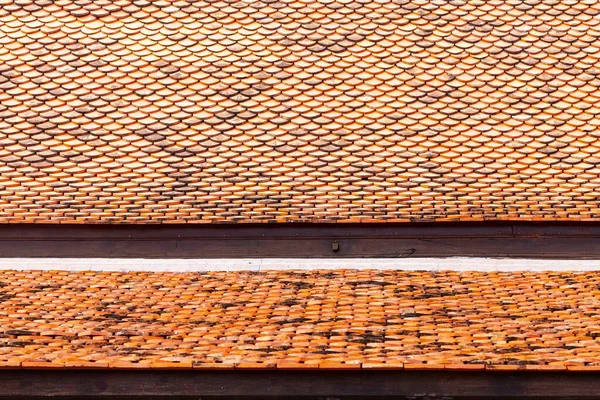 Clay Dlaždice Střecha Thajském Chrámu Vzor Pozadí Bezešvé — Stock fotografie