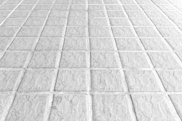 Perspektivischer Blick Monotone Weiße Ziegelsteinpflastersteine Auf Dem Boden Für Die — Stockfoto