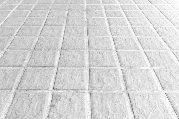 Perspective View Monotone White Brick Stone Pavement Ground Street Road — Stock Photo, Image