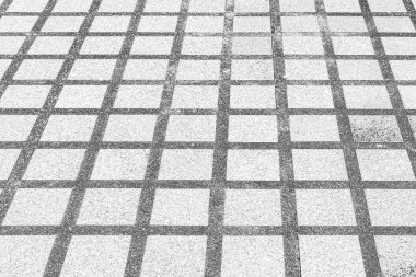 Perspektif Manzaralı Monoton Beyaz Tuğla Taş Köşkü Sokak Yolu Zemininde