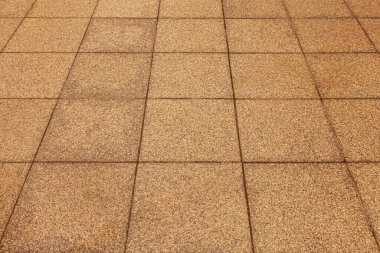 Perspektif Manzaralı Monoton Kahverengi Tuğla Taş Köşkü Sokak Yolu Zemininde