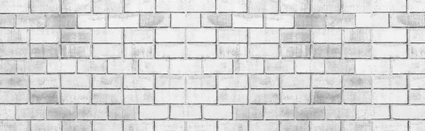 Panorama Vintage White Stone Brick Wall Pattern Background Seamless — Stock Photo, Image