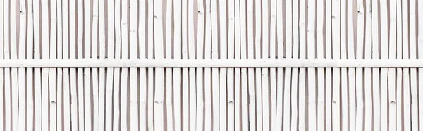 Panorama Branco Velho Bamboo Cerca Textura Fundo Sem Costura — Fotografia de Stock