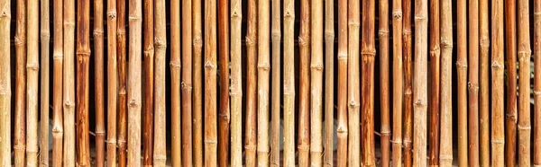 棕褐色旧竹篱笆质感全景与背景无缝 — 图库照片