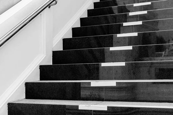 Black marble staircase and outdoor Granite floor