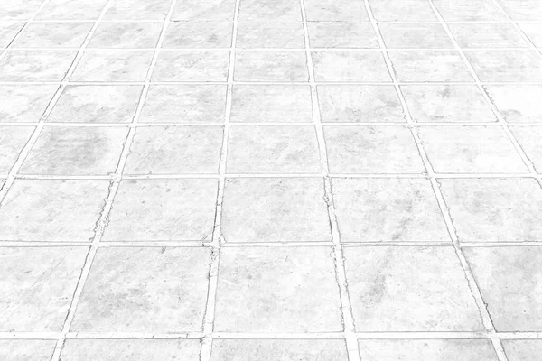 Perspektivischer Blick Monotone Weiße Ziegelsteinpflastersteine Auf Dem Boden Für Die — Stockfoto