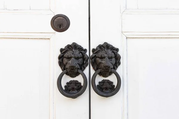 Variety Knockers Handles Ancient Doors Old Metal Door Handle Wooden — Stock Photo, Image