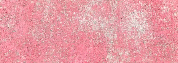 Panorama Starej Ściany Cementowej Malowane Czerwono Obieranie Tekstury Farby Tła — Zdjęcie stockowe