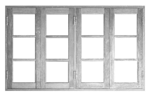 Vintage White Painted Wooden Window Frame Isolated White Background — Stock Photo, Image