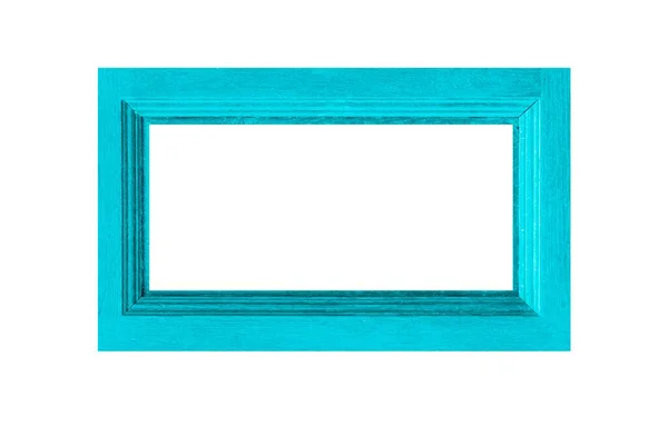 Quadro Imagem Madeira Azul Isolado Fundo Branco — Fotografia de Stock