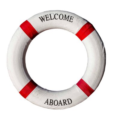 Beyaz yaşam şamandırası beyaz arka planda izole edilmiş