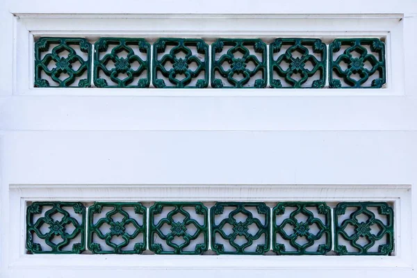 Білий Пісковик Стіни Тайський Храм Стиль Фон Безшовний — стокове фото