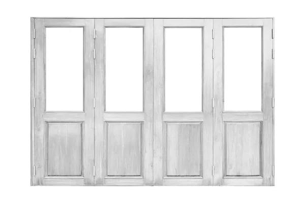 Large White Wooden Door Entrance Building Isolated White Background — Stock Photo, Image