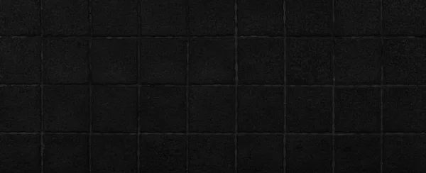 Panorama Černé Žulové Dlaždice Stěny Vinobraní Vzor Textury Pozadí Bezešvé — Stock fotografie