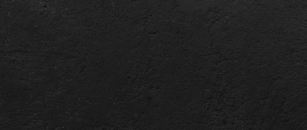 Panorama Old Cement Wall Painted Black Peeling Paint Texture Background — Stock Photo, Image