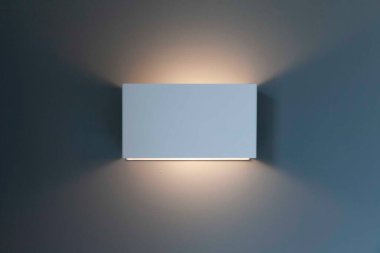 Modern yatak odasında beyaz paslanmaz çelik başucu lambası