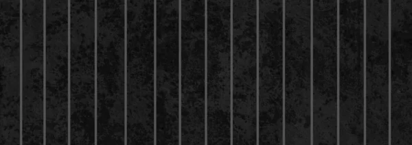 Panorama Old Iron Fence Dark Black Rough Surface Texture Background — Stock Photo, Image