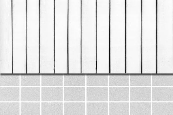 White Wooden Fence White Brick Wall Pattern Background Seamless — Stock Photo, Image