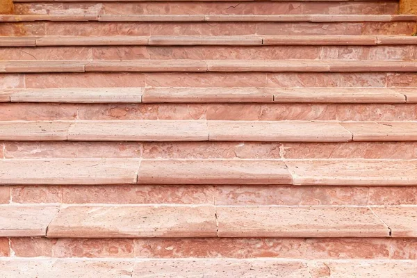 Épület Külső Lépcsők Antik Piros Barna Gránit Csempe — Stock Fotó