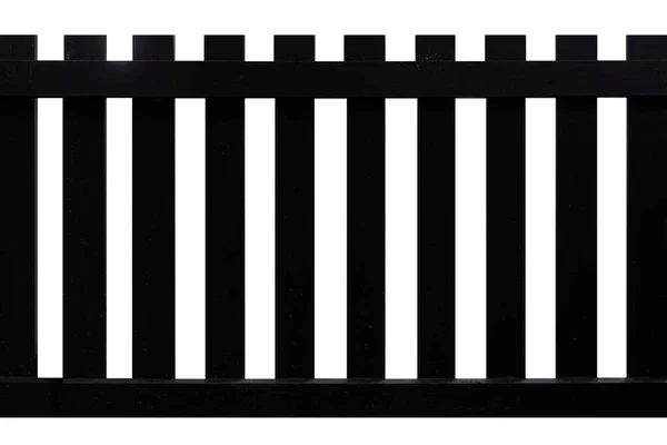 Dark Black Hardwood Fence Isolated White Background — Stock Photo, Image