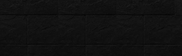 Panorama Pared Granito Negro Con Textura Patrón Vintage Fondo Sin —  Fotos de Stock