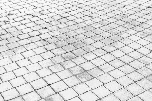 Perspective View Monotone White Brick Stone Pavement Ground Street Road — Stock Photo, Image