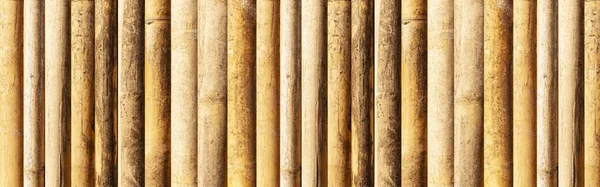 Panorama Brown Old Bamboo Fence Texture Background Seamless — Stock Photo, Image